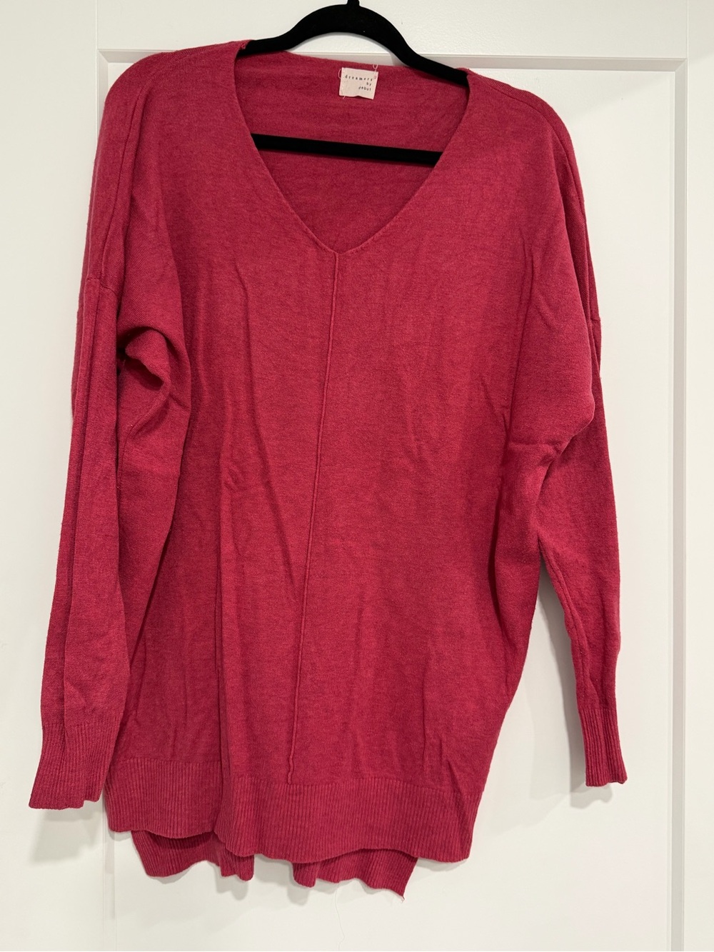 debut Rose-Red V-Neck Knit Top